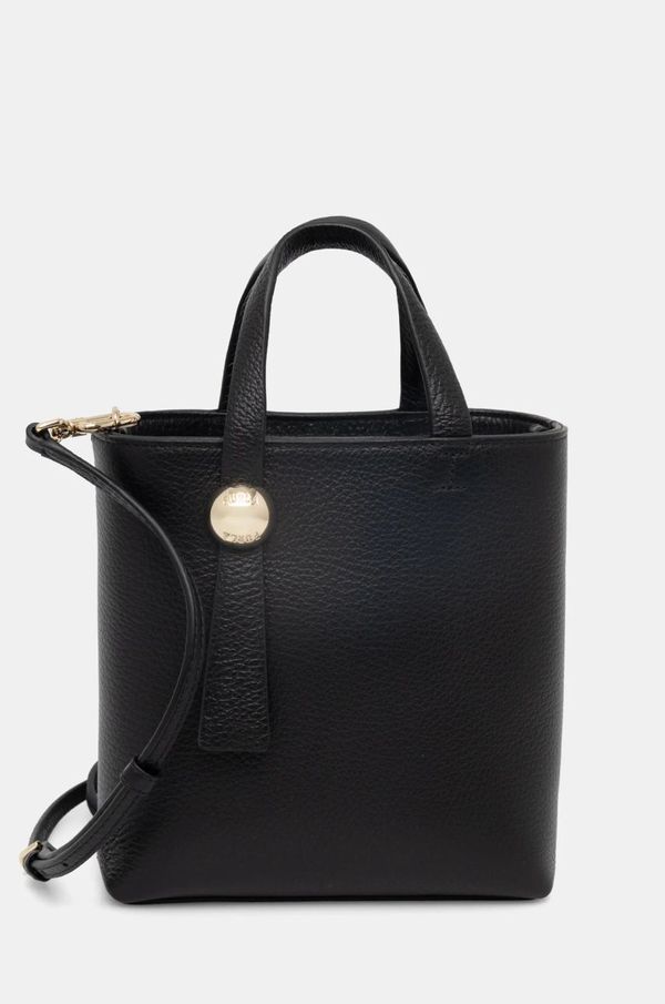 Furla Usnjena torbica Furla črna barva, WE00666 HSF000 O6000