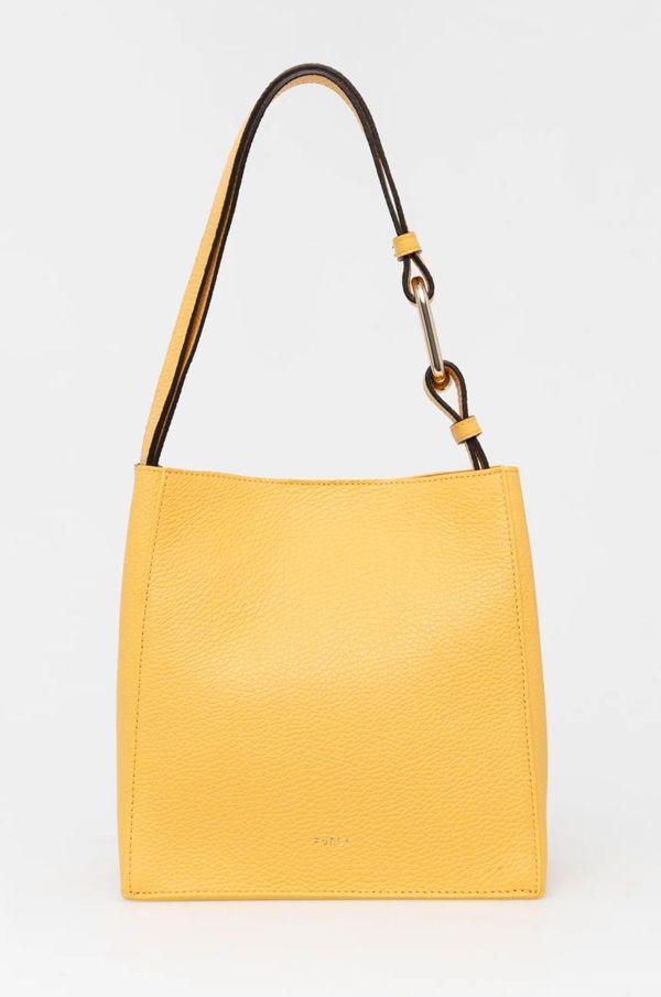 Furla Usnjena torbica Furla rumena barva, WB01373 HSF000 CRE00