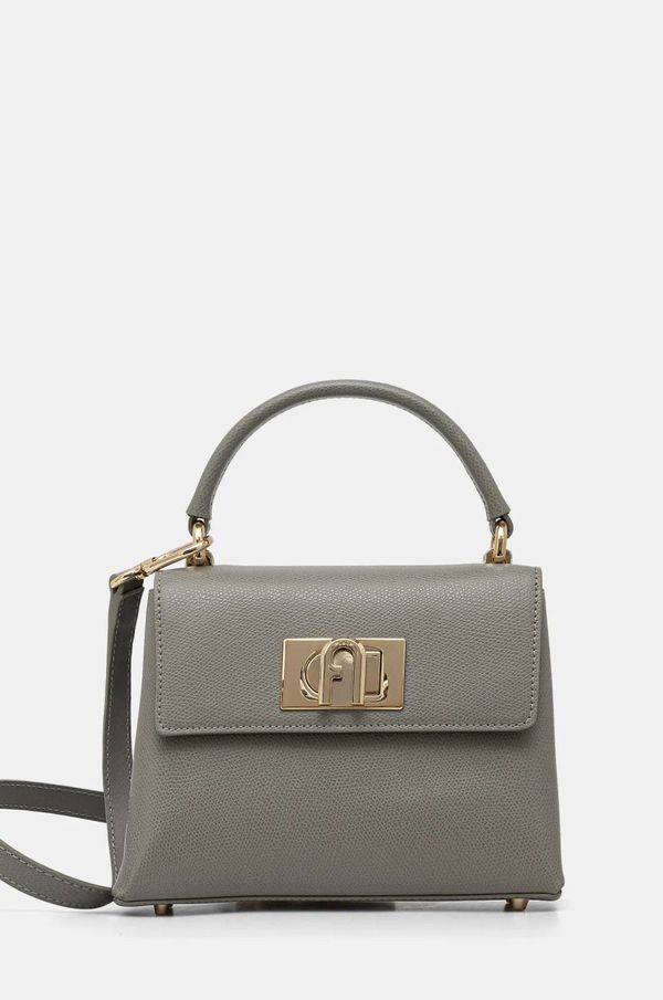 Furla Usnjena torbica Furla siva barva, WB00109 ARE000 AG700