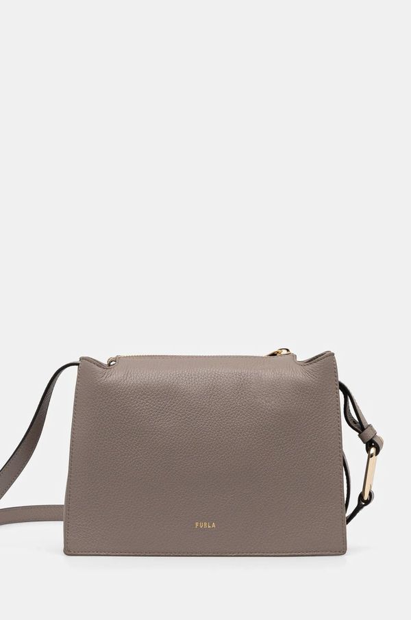 Furla Usnjena torbica Furla siva barva, WB01275 HSF000 2572S