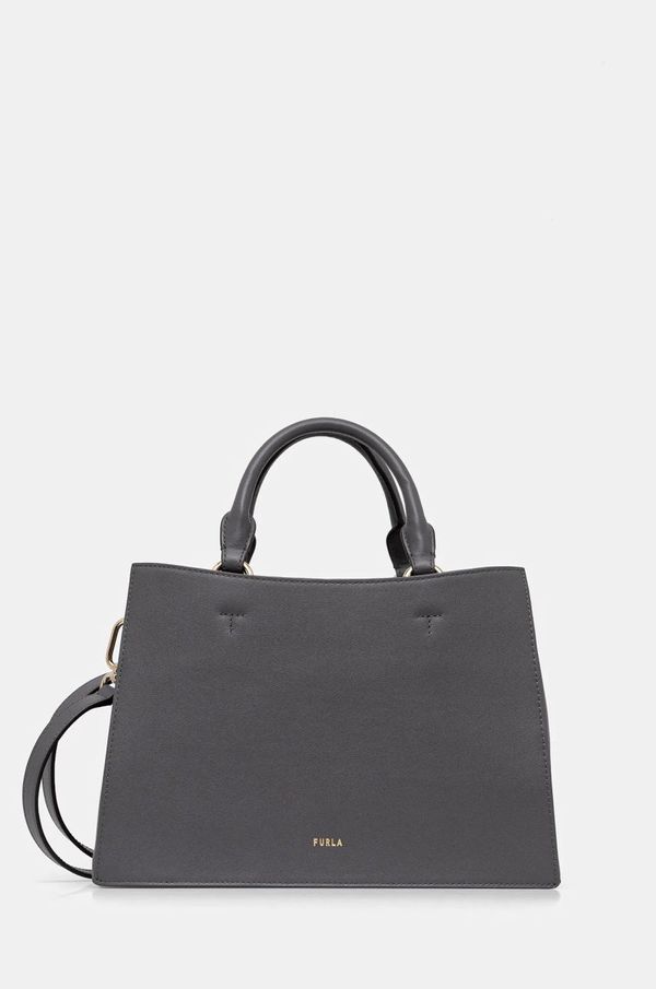 Furla Usnjena torbica Furla siva barva, WB01336.BX2045.2269S