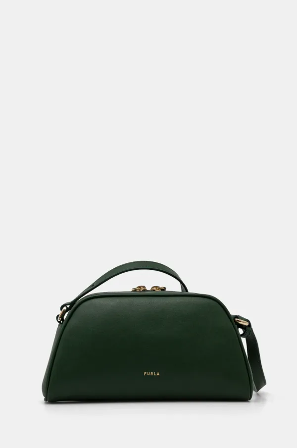Furla Usnjena torbica Furla zelena barva, WE00747 BX3104 ALL00