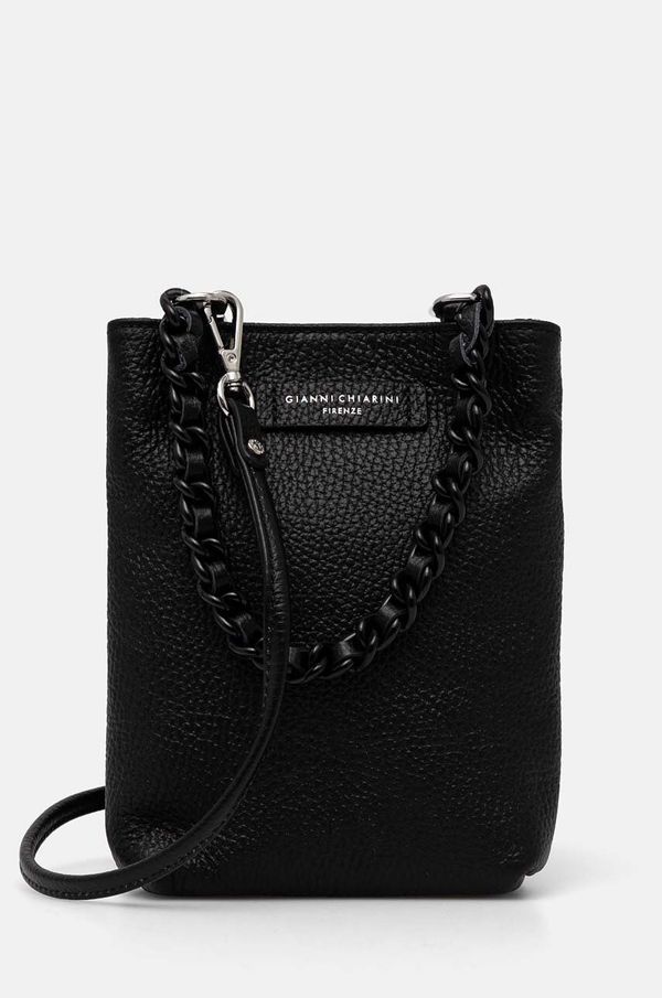 Gianni Chiarini Usnjena torbica Gianni Chiarini CAMILLA črna barva, BS 9590/COMM GRN