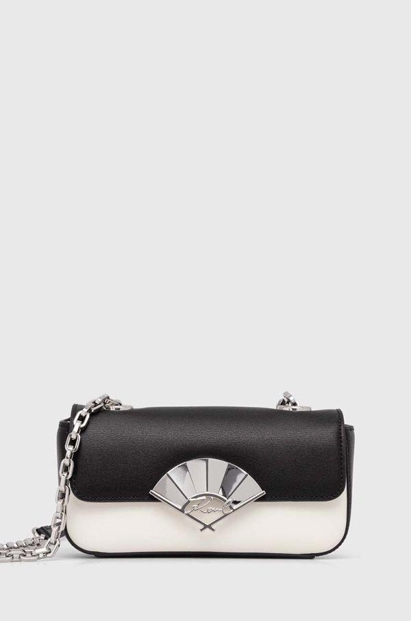 Karl Lagerfeld Usnjena torbica Karl Lagerfeld črna barva, 245W3039