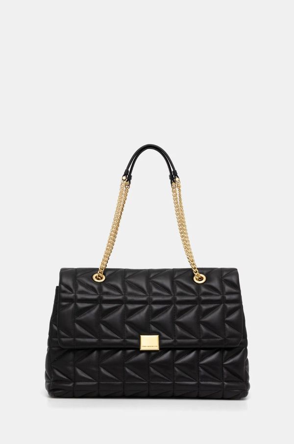 Karl Lagerfeld Usnjena torbica Karl Lagerfeld črna barva, A1W30189