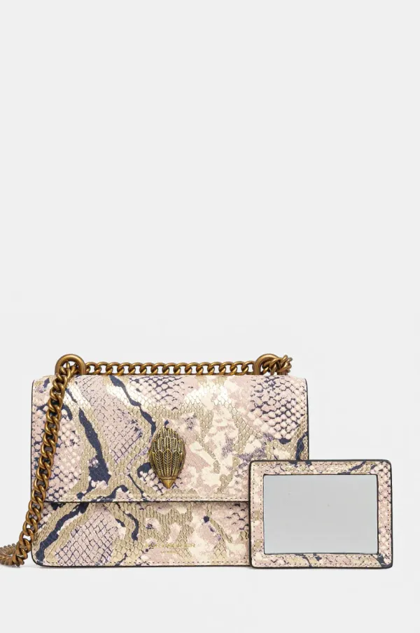 Kurt Geiger London Usnjena torbica Kurt Geiger London bež barva, 3536266719