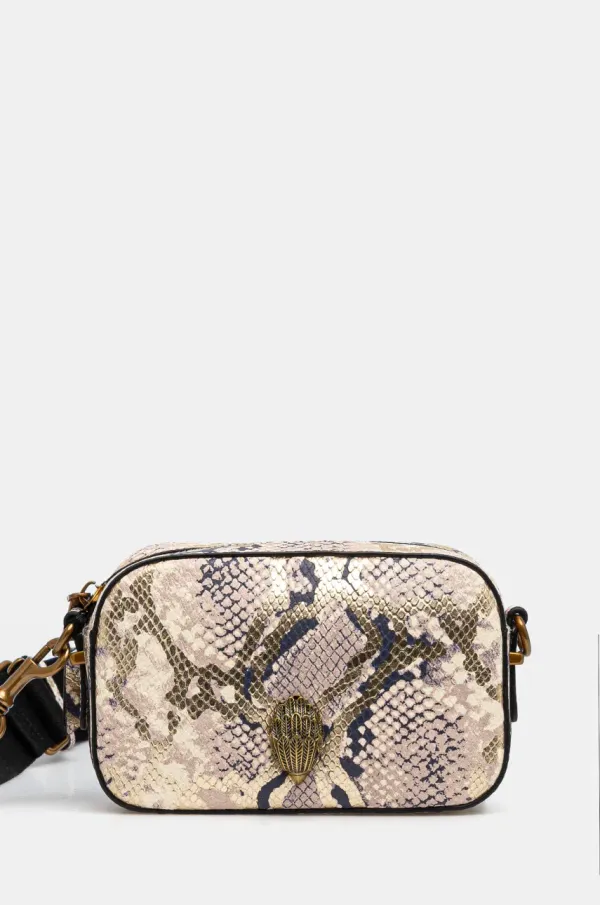 Kurt Geiger London Usnjena torbica Kurt Geiger London bež barva, 8475666719