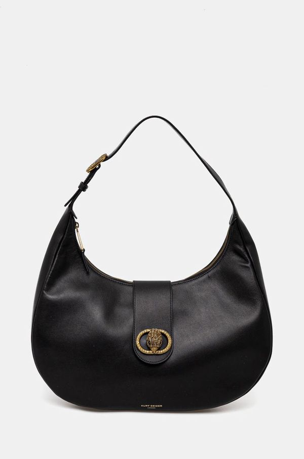 Kurt Geiger London Usnjena torbica Kurt Geiger London črna barva, 4021600109