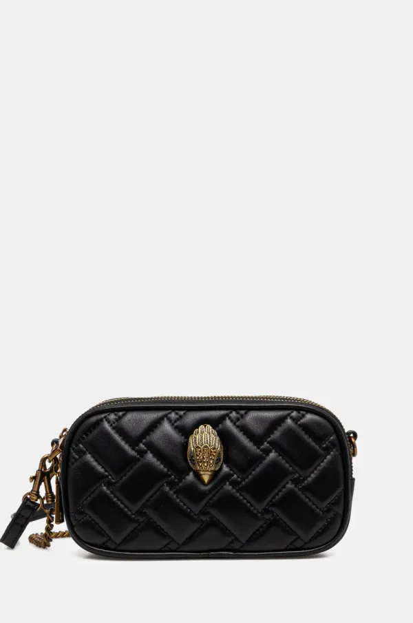 Kurt Geiger London Usnjena torbica Kurt Geiger London črna barva, 4026500109