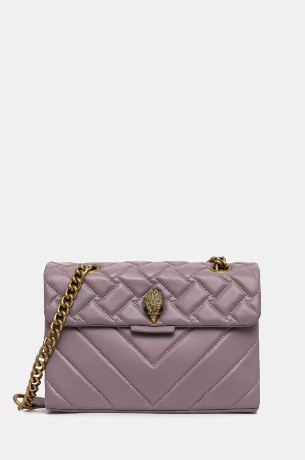 Kurt Geiger London Usnjena torbica Kurt Geiger London vijolična barva, 3586295109