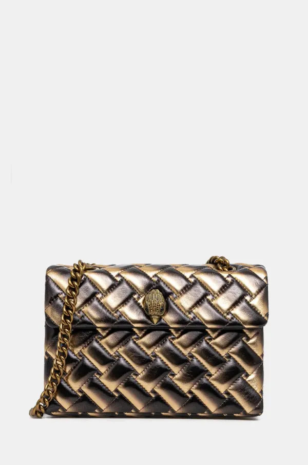 Kurt Geiger London Usnjena torbica Kurt Geiger London zlata barva, 3586268109