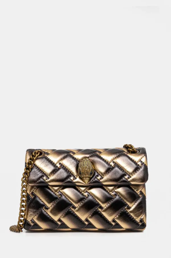 Kurt Geiger London Usnjena torbica Kurt Geiger London zlata barva, 846368109