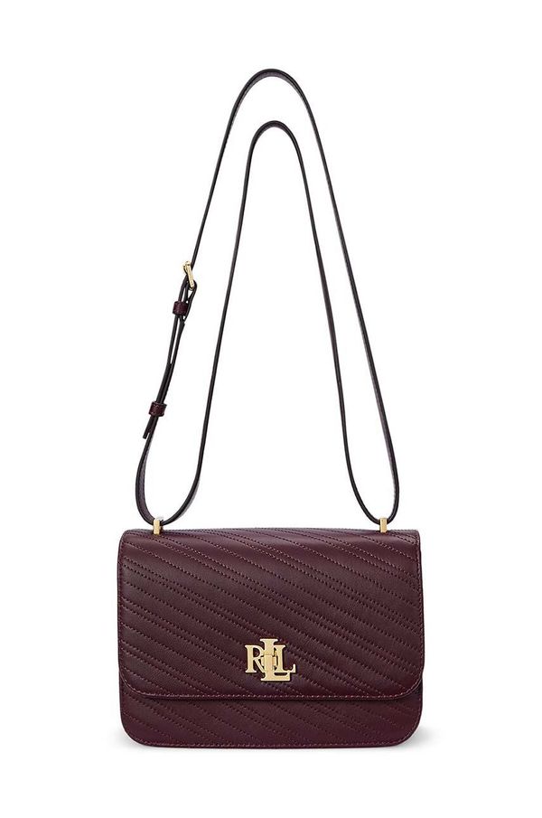 Lauren Ralph Lauren Usnjena torbica Lauren Ralph Lauren bordo barva, 431950822