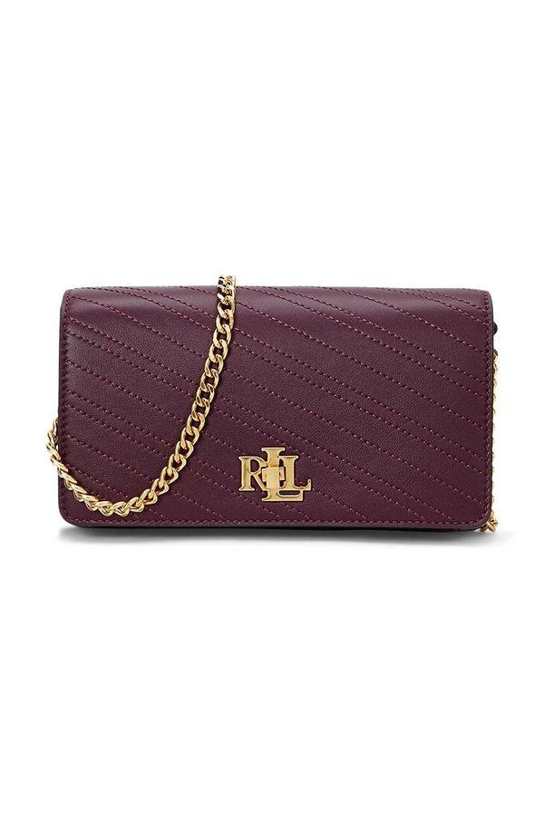 Lauren Ralph Lauren Usnjena torbica Lauren Ralph Lauren bordo barva, 432951212