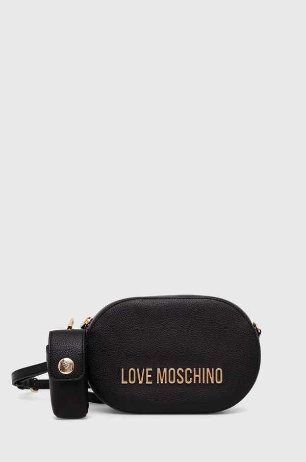 Love Moschino Usnjena torbica Love Moschino črna barva, JC4330PP0GK1000A