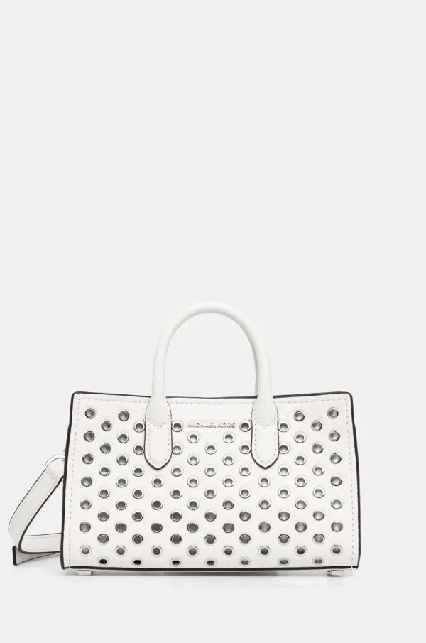 MICHAEL Michael Kors Usnjena torbica MICHAEL Michael Kors bela barva, 32R5SETC0I