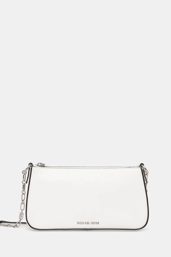 MICHAEL Michael Kors Usnjena torbica MICHAEL Michael Kors bela barva
