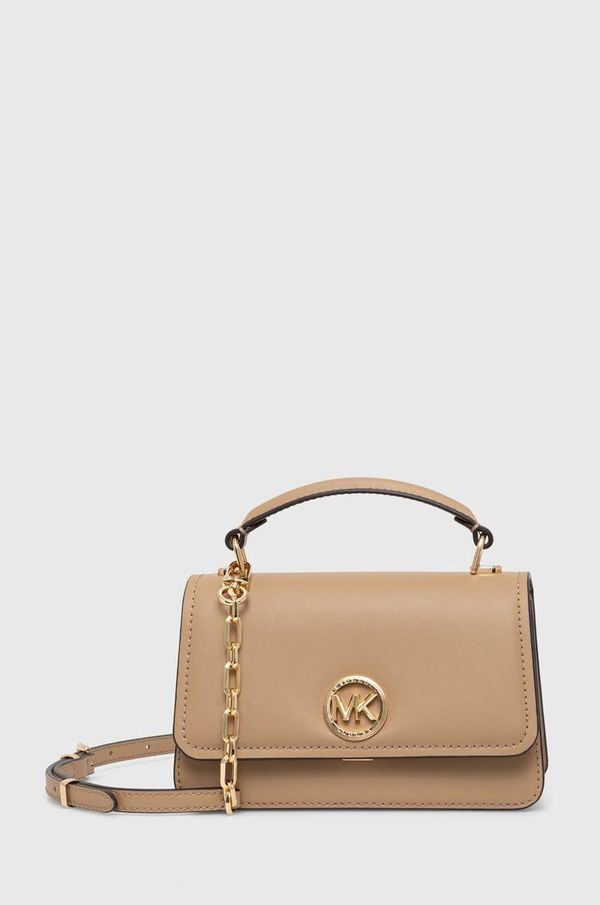 MICHAEL Michael Kors Usnjena torbica MICHAEL Michael Kors bež barva, 32T4GD8C5L