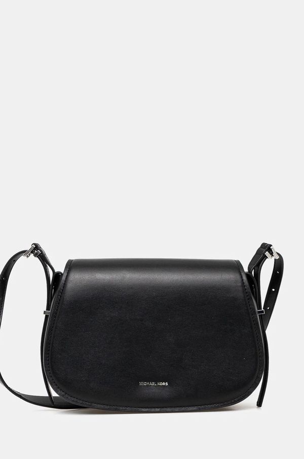MICHAEL Michael Kors Usnjena torbica MICHAEL Michael Kors črna barva, 30R5SL0M2L