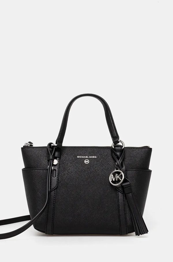 MICHAEL Michael Kors Usnjena torbica MICHAEL Michael Kors črna barva, 30T0SNXT1L