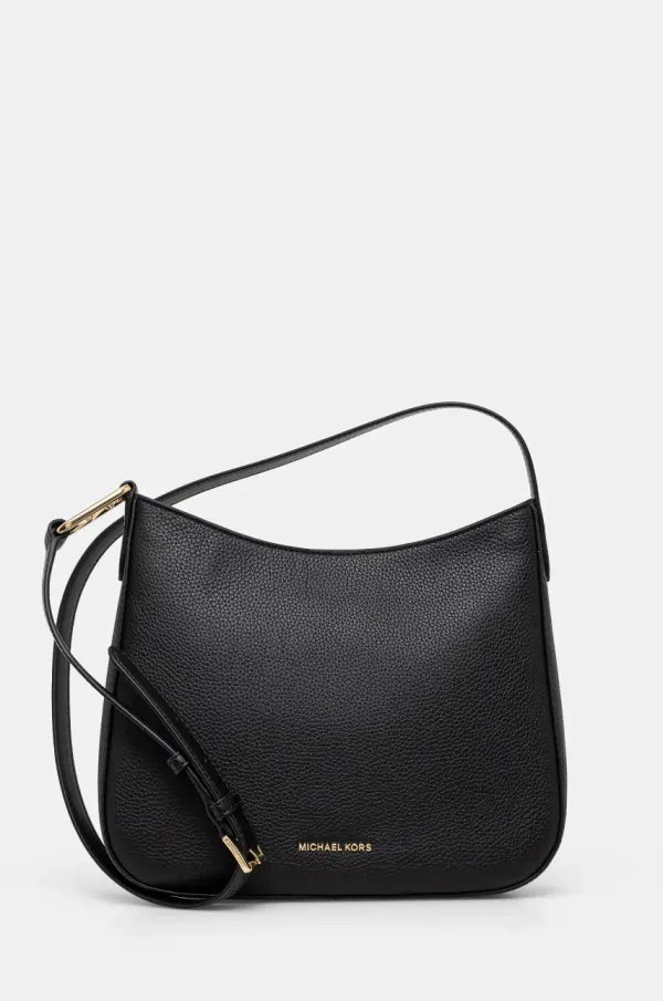 MICHAEL Michael Kors Usnjena torbica MICHAEL Michael Kors črna barva, 32S4G8KM9L