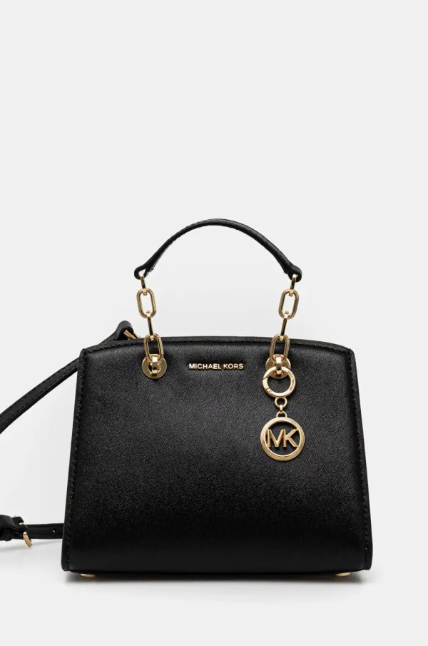 MICHAEL Michael Kors Usnjena torbica MICHAEL Michael Kors črna barva, 32S4GCYC1T