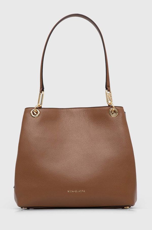 MICHAEL Michael Kors Usnjena torbica MICHAEL Michael Kors rjava barva