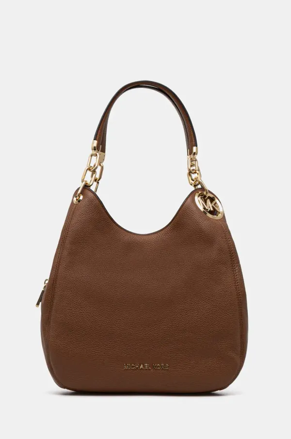 MICHAEL Michael Kors Usnjena torbica MICHAEL Michael Kors rjava barva