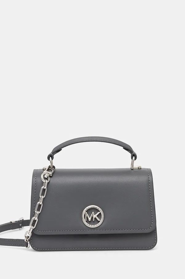 MICHAEL Michael Kors Usnjena torbica MICHAEL Michael Kors siva barva, 32T4SD8C5L