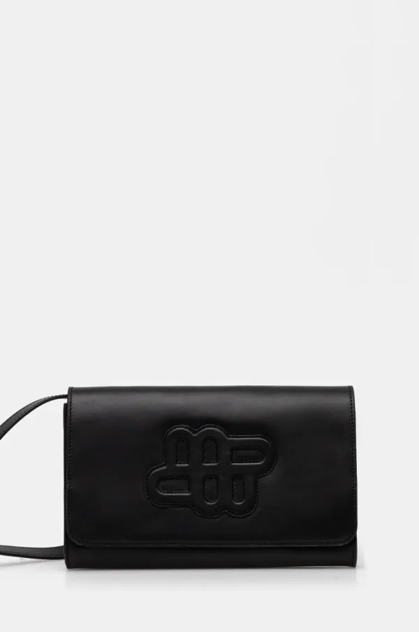 MUNTHE Usnjena torbica MUNTHE FONCHO črna barva, 251192325153