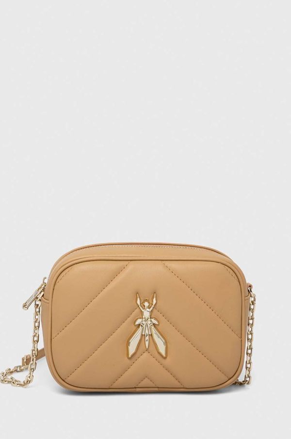 Patrizia Pepe Usnjena torbica Patrizia Pepe bež barva, 8B0005 L004