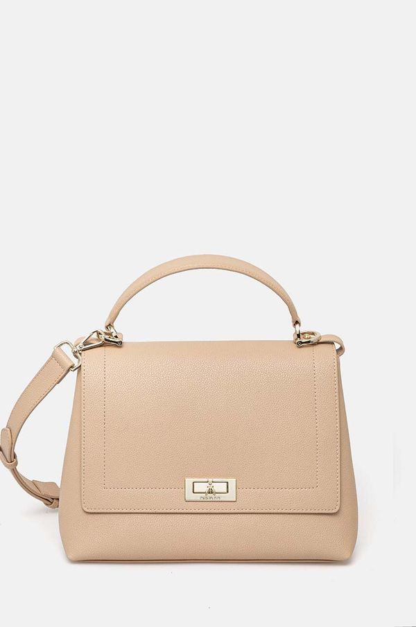 Patrizia Pepe Usnjena torbica Patrizia Pepe bež barva, 8B0210 L001