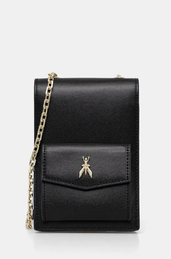 Patrizia Pepe Usnjena torbica Patrizia Pepe črna barva, 2Q0007 L061