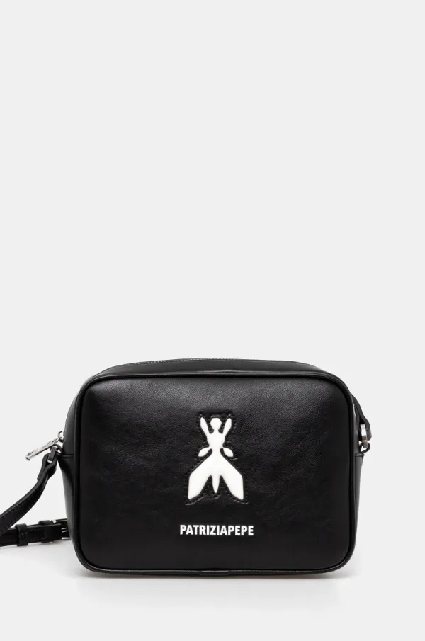 Patrizia Pepe Usnjena torbica Patrizia Pepe črna barva, 8B8985 L145