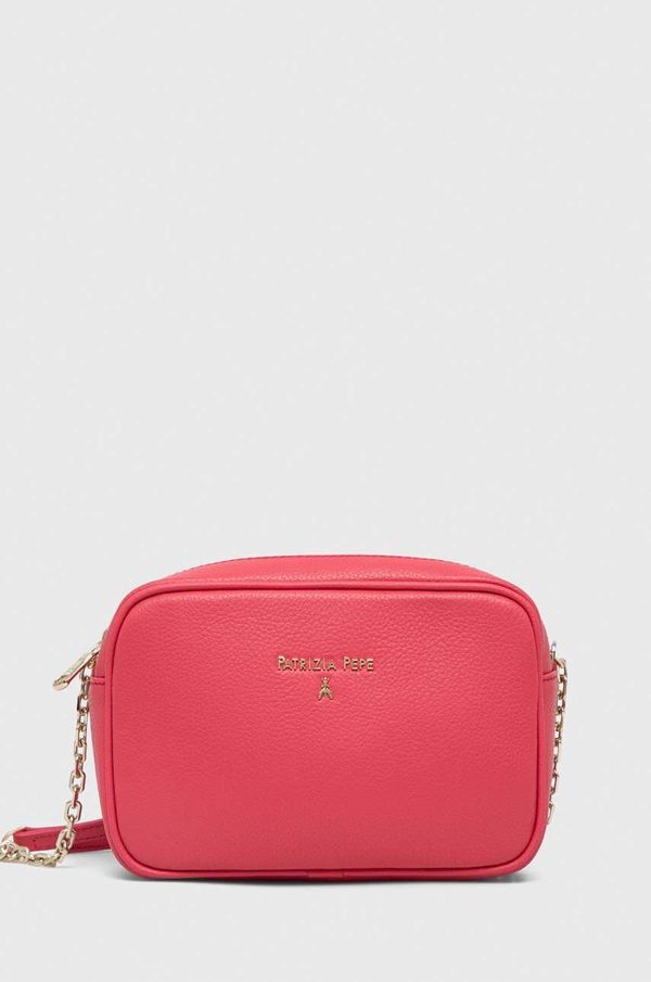 Patrizia Pepe Usnjena torbica Patrizia Pepe roza barva