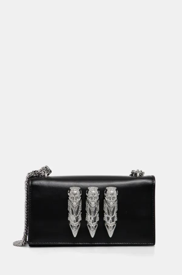 Philipp Plein Usnjena torbica Philipp Plein črna barva, SAEA WBA2062 PLE010N