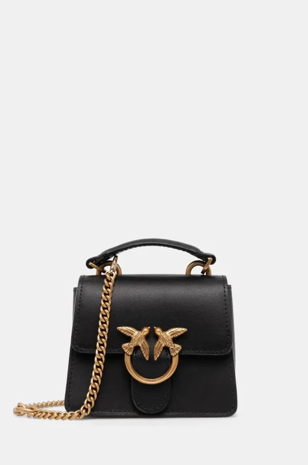 Pinko Usnjena torbica Pinko črna barva, 102740 A0F1