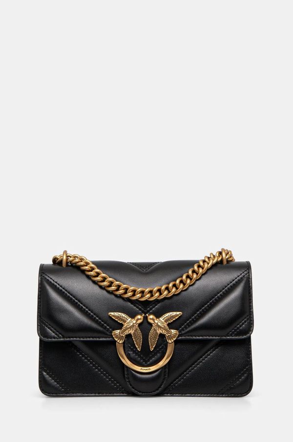 Pinko Usnjena torbica Pinko črna barva, 104550 A26Z