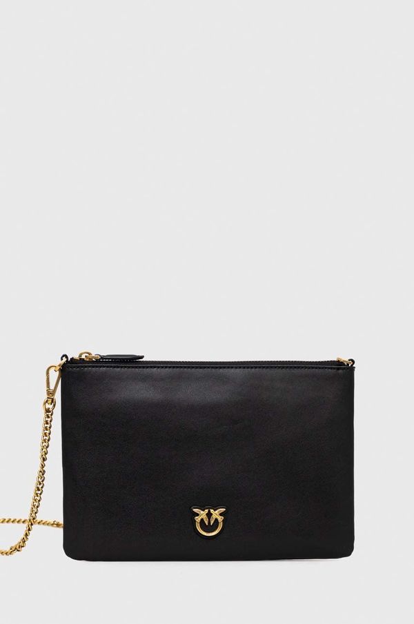 Pinko Usnjena torbica Pinko črna barva