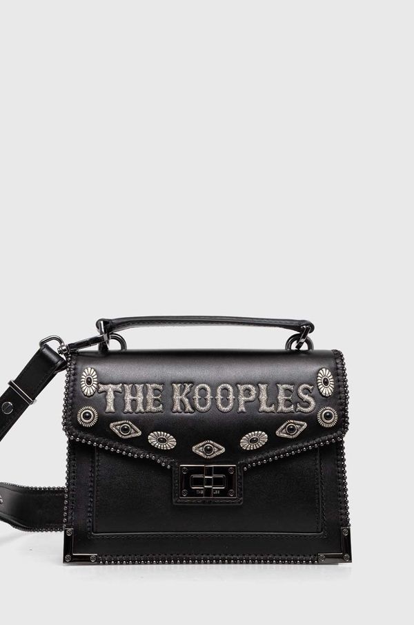 The Kooples Usnjena torbica The Kooples črna barva