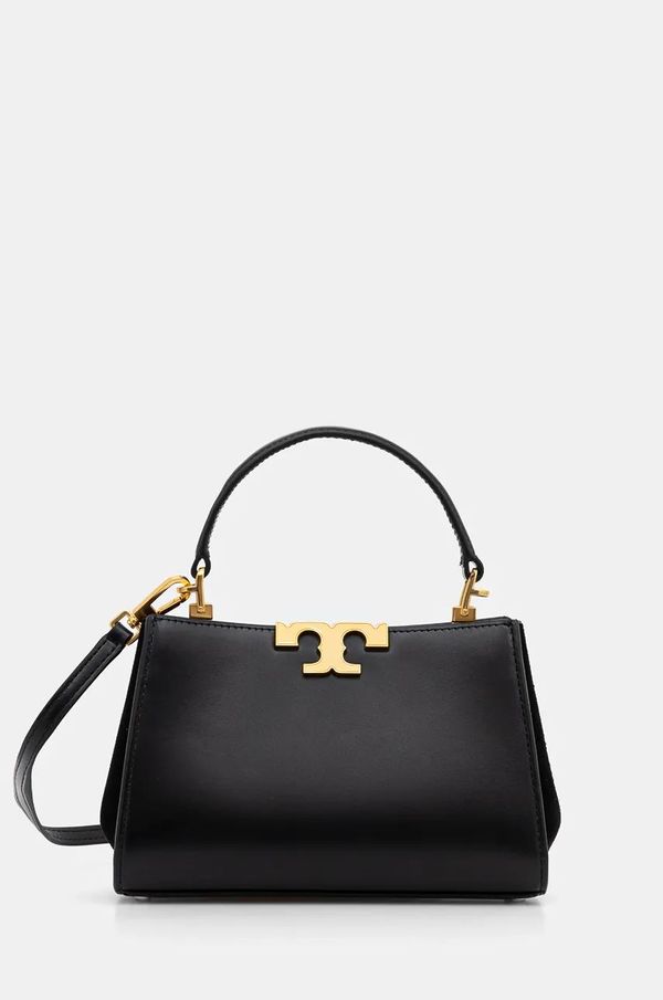 Tory Burch Usnjena torbica Tory Burch Eleanor črna barva, 154816