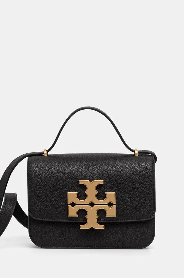 Tory Burch Usnjena torbica Tory Burch Eleanor črna barva, 155671