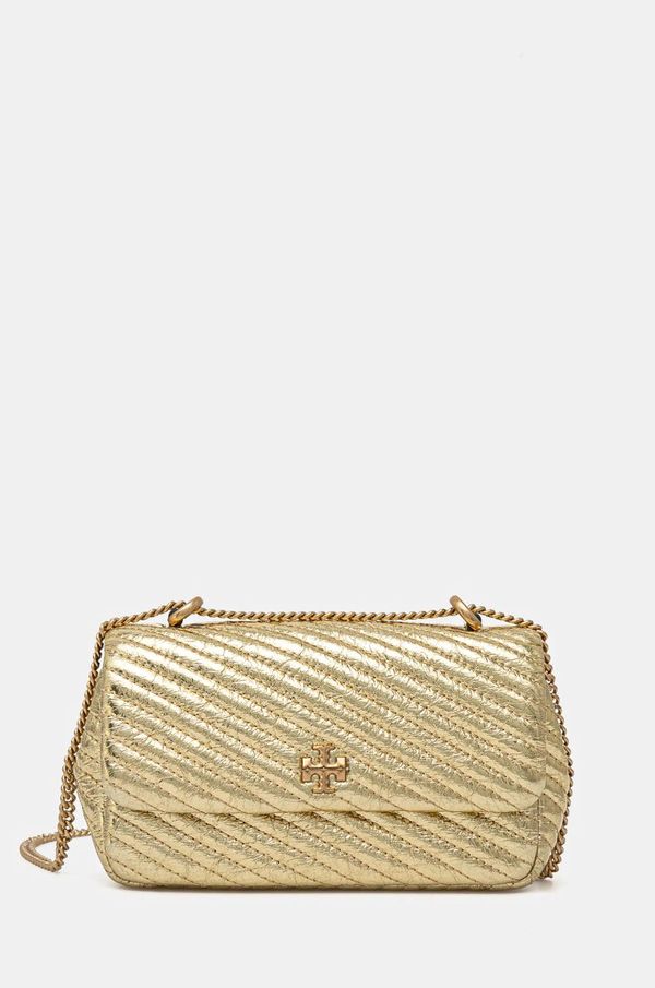 Tory Burch Usnjena torbica Tory Burch Kira zlata barva, 161916.700