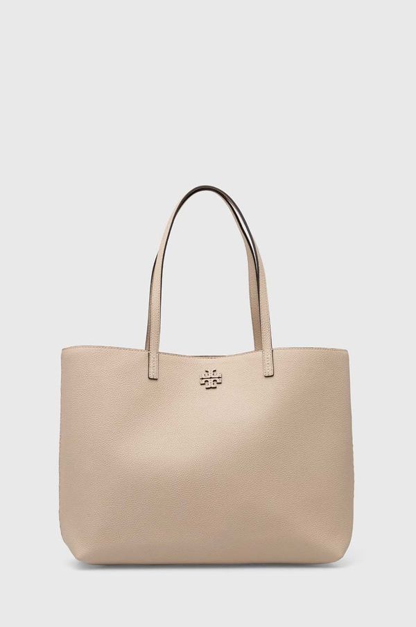 Tory Burch Usnjena torbica Tory Burch McGraw bež barva, 152221.724