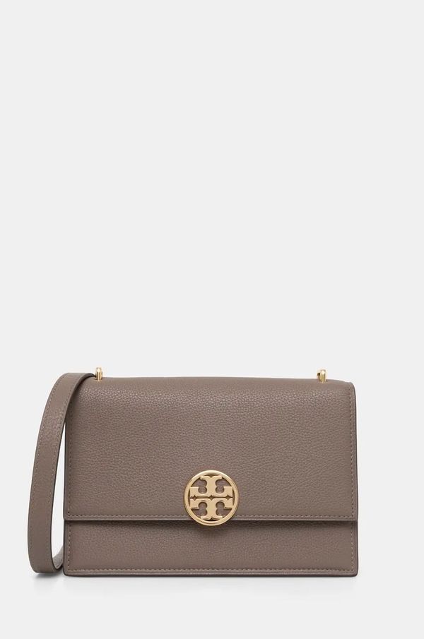 Tory Burch Usnjena torbica Tory Burch Miller rjava barva, 154675