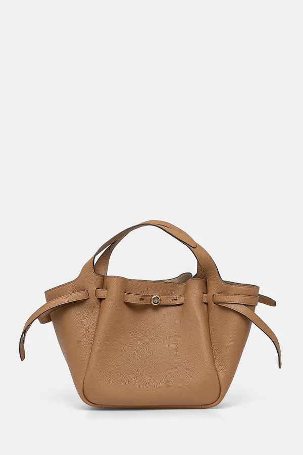 Tory Burch Usnjena torbica Tory Burch Romy Pebbled Satchel