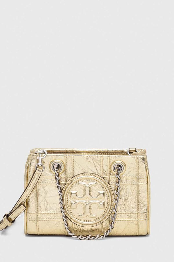 Tory Burch Usnjena torbica Tory Burch zlata barva