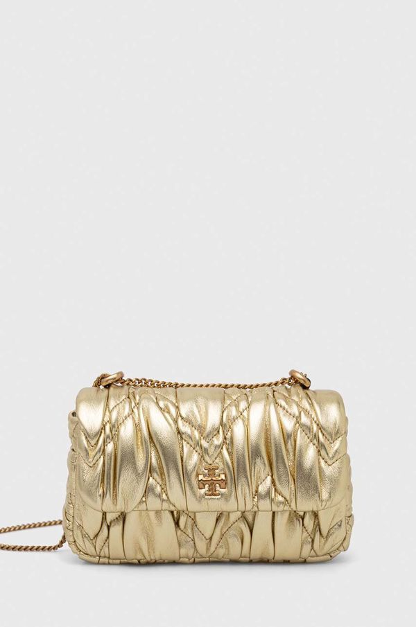 Tory Burch Usnjena torbica Tory Burch zlata barva