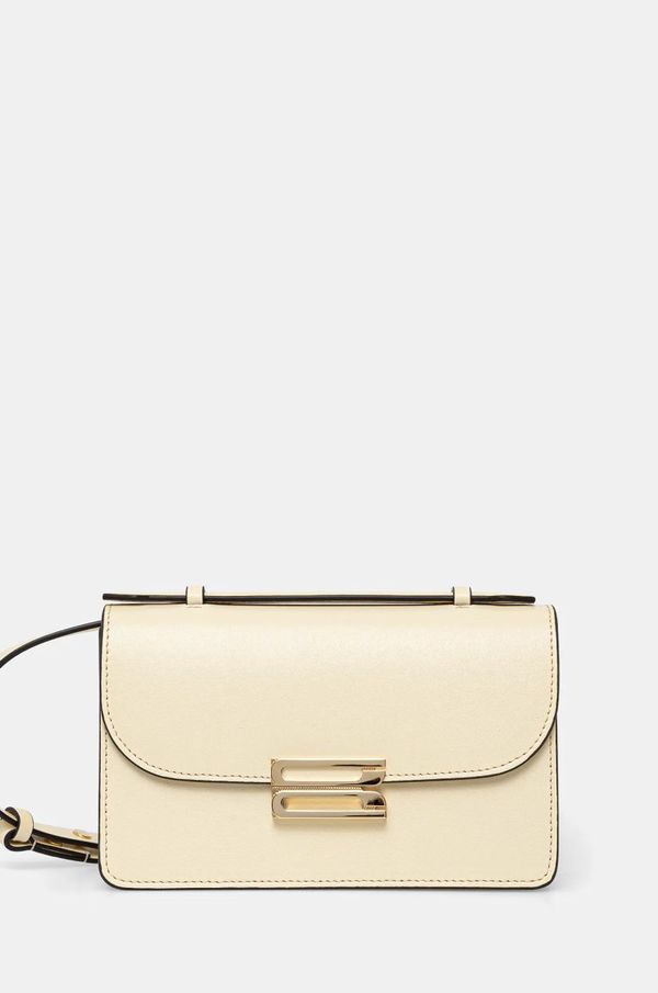 Victoria Beckham Usnjena torbica Victoria Beckham bež barva, B424AAC005976A