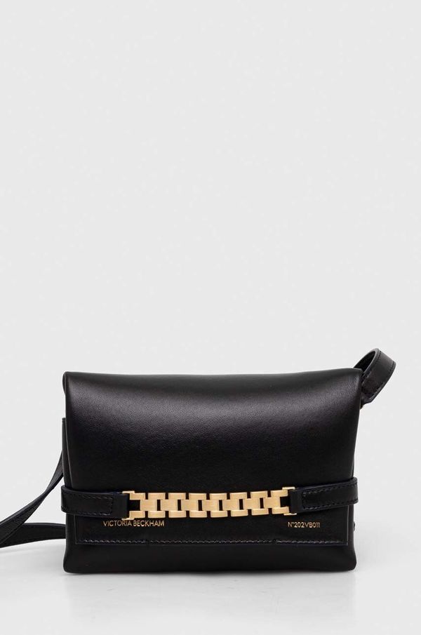 Victoria Beckham Usnjena torbica Victoria Beckham črna barva